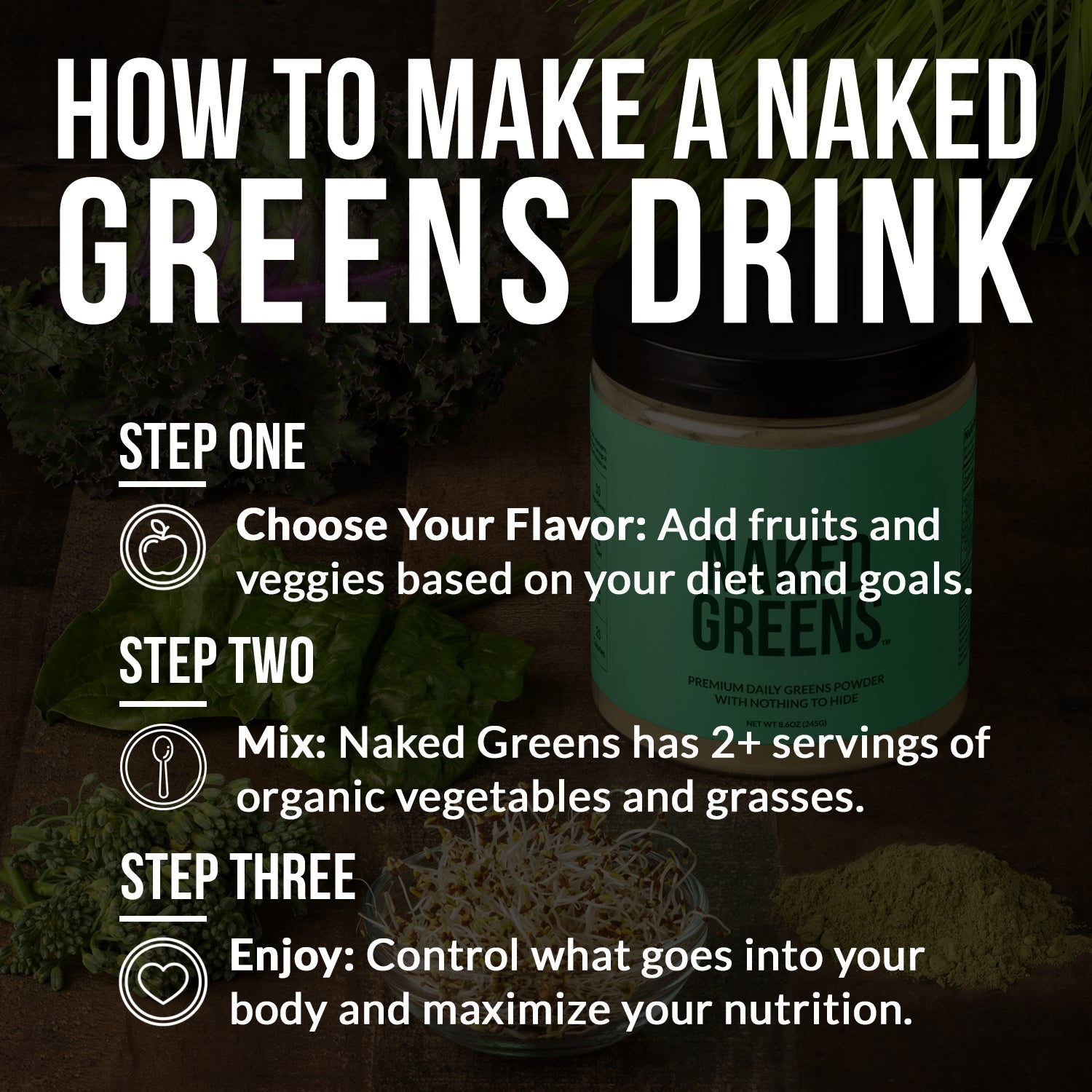 Organic Greens, Prebiotic and Probiotic Powder Made for Flexible Home or Travel Use