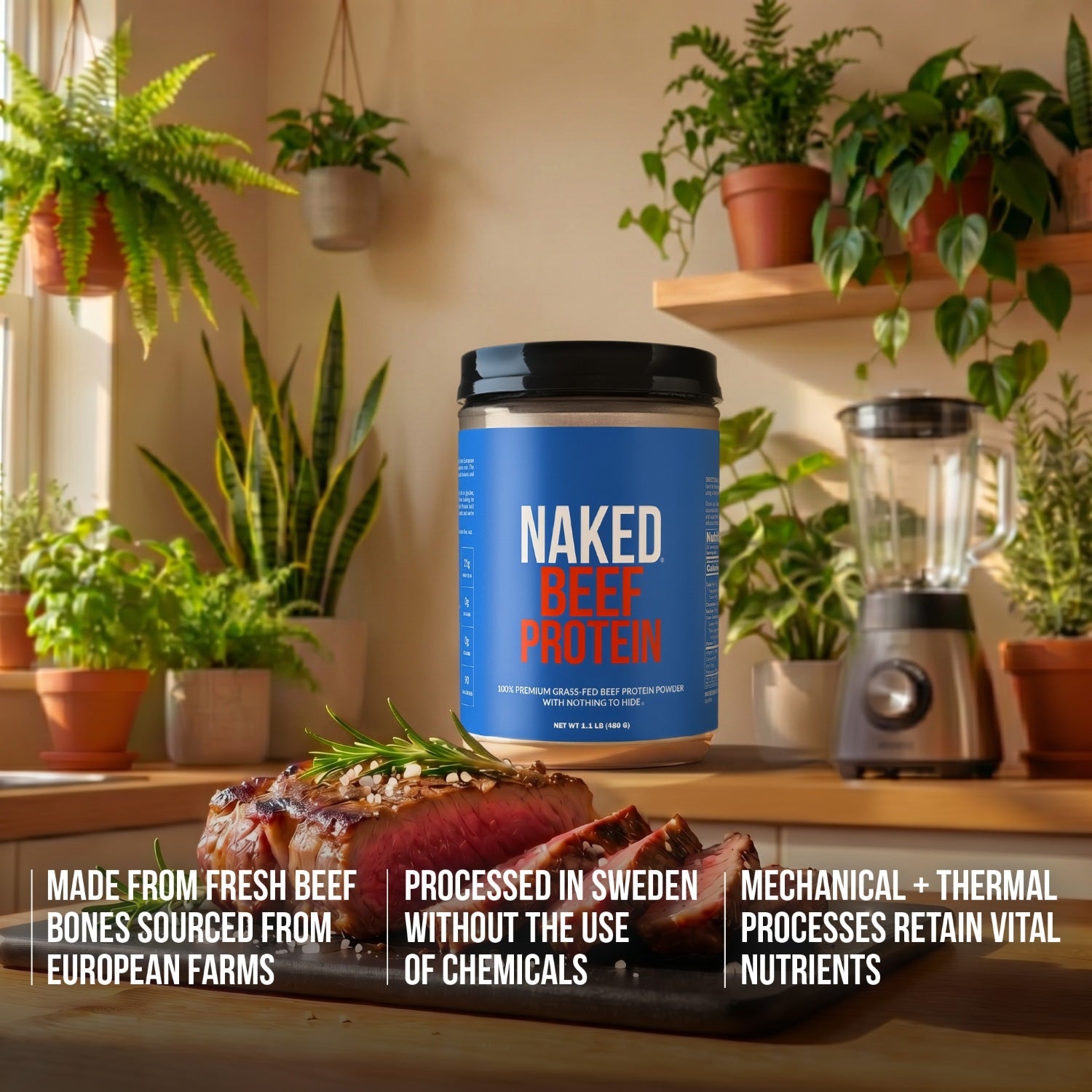 Beef Protein Powder - Unflavored Made for Shakes, Smoothies and Recipes