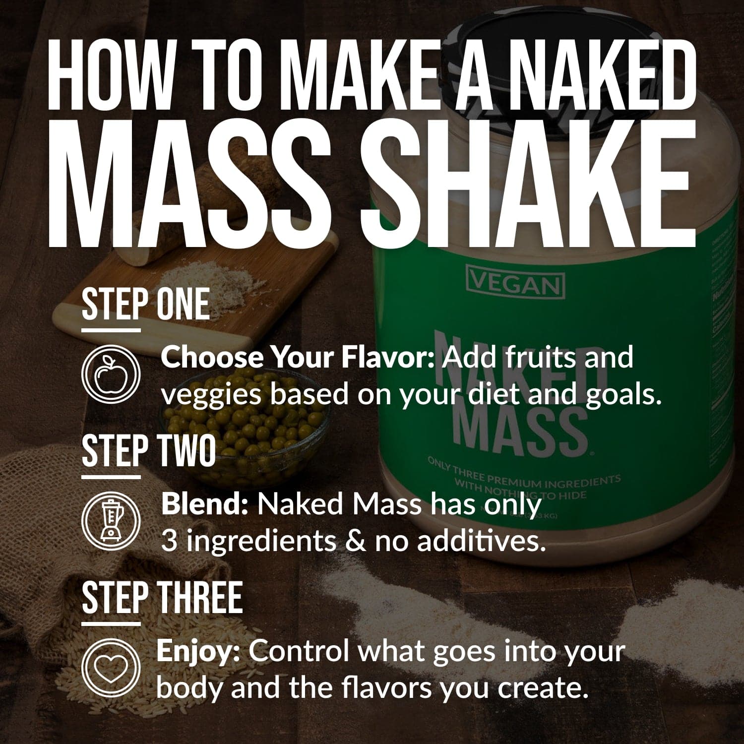 Vegan Mass Gainer Supplement - Unflavored (Vegan) 12LB for Straightforward High - Calorie Nutrition